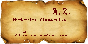Mirkovics Klementina névjegykártya